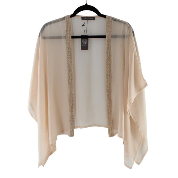 Vince Camuto Topper With Beaded Velvet Placket Top #K240 - Picture 1 of 3
